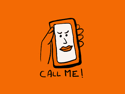 Call me! illustration phone shitty ugly