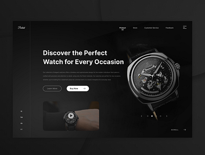 Daily UI 003 - Luxury Watch Landing Page black design elegance landingpage luxury ui uiux uix watch watchui