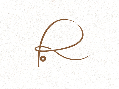 Fly rod "R" branding fishing fly fishing logo r