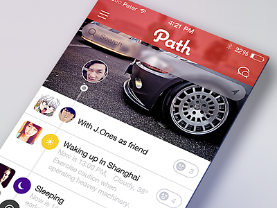 Path For Ios7 app car chat ios7 list moon path peter red smile ui