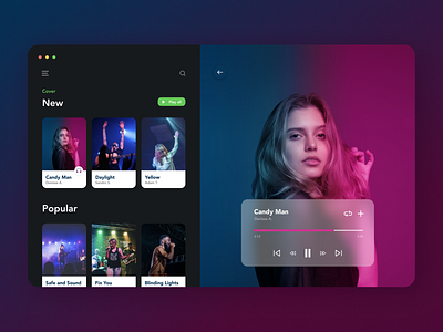 Music Player Concept mobile responsive uidesign uiux webdesign website
