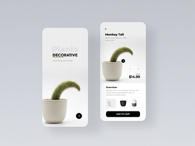 App Decorative Plant app creative design interaction interface minimal minimalist mobile responsive ui ux