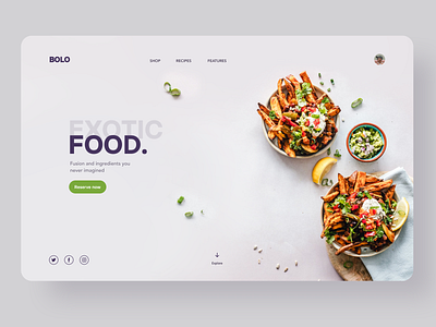 Exotic Food Web Concept creative design interaction interface ui uiux ux web webdesign website