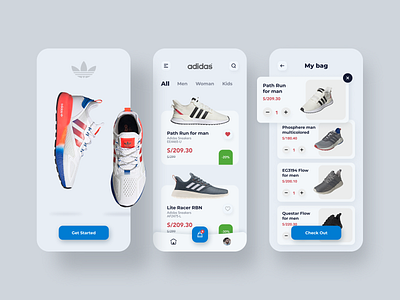Adidas App adidas app app design application color design ios minimal mobile shoes shoes app shoes store ui ux