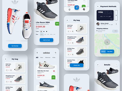 Adidas App Project adidas aplication app appdesign color design minimal mobile shoes shoes app ui ux