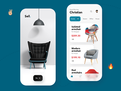 E-commerce App Concept app chair color creative design ecommerce ecommerce app ecommerce design interaction interface minimal minimalist minimalistic mobile ui ux