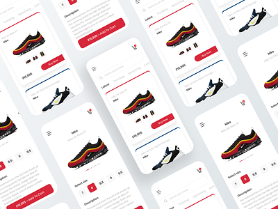 Ecommerce shoe app adidas android app brand design branding custom design ecommerce ios nike shoes ui ux