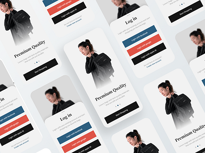 Login & Onboarding brand design custom design ecommerce ios login minimal minimalist premium ui ux