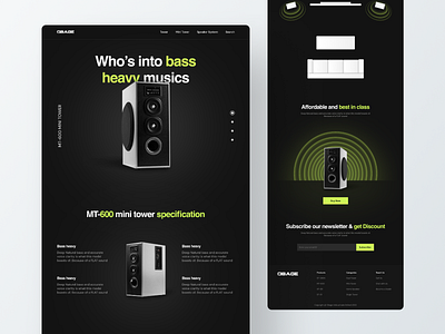 Obage Sound branding graphic design introduction landing page product page sound speaker trendy ui uidesign ux webdesign website