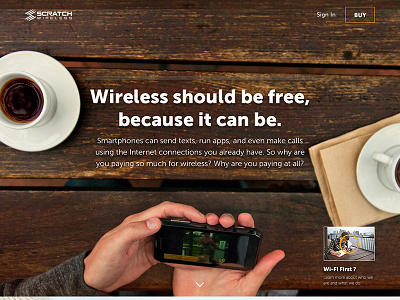 Scratch Wireless coffee design mobile photography web design wireless