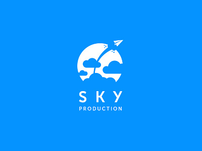Sky Production cloud clouds limitless logo paper plane production sky
