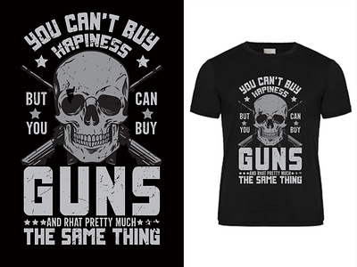 Gun Skull T shirt Design by Abu Tahir on Dribbble