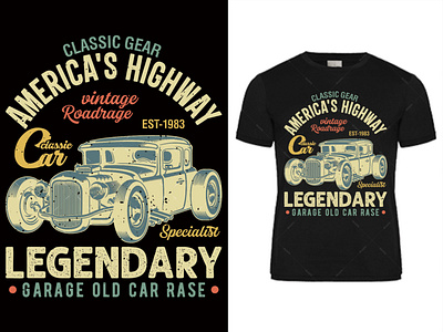 vintage Car T shirt Design