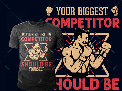 Your Biggest Competitor Should be Yourself app branding competition custom design icon illustration t shirt t shirt art t shirt design t shirts typography ui vector