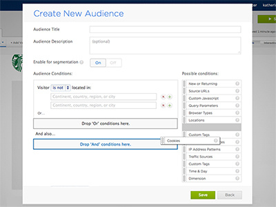 Drag and Drop Audiences Feature