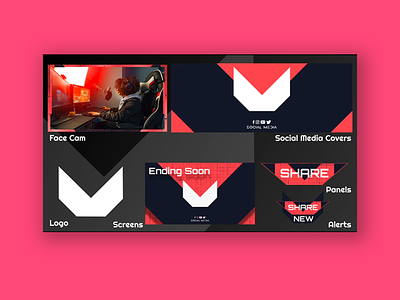 Valorant gaming package aftereffects esport esport logo gamer gaming graphicdesign mixeroverlay mixerstreamer motion design twitch twitch logo valorant