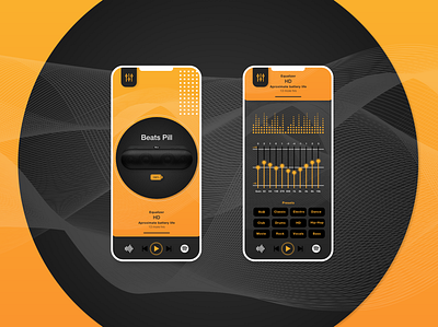 UI design of music equaliser adobexd app design application mobile app mobile app design mobile ui music app spotify ui design uidesigner uiux user interface design