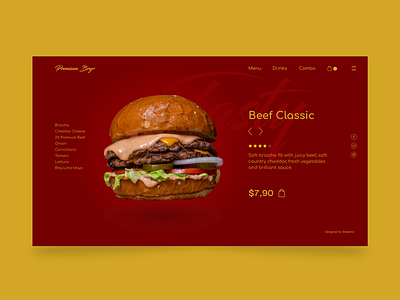 Premium burger UI design burger css3 html5 ui ux userexperience userinterface web design website