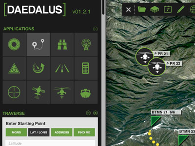 "Daedalus" product UI application gis imagery map software ui