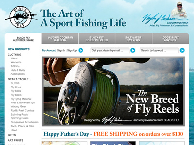Black Fly Outfitters Web Redesign v1 brand design strategy ui ux web