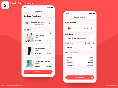002 - Credit Card Checkout | 100 Daily UI Challenge app design ui