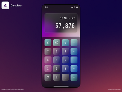 004 - Calculator | 100 Daily UI Challenge app ui