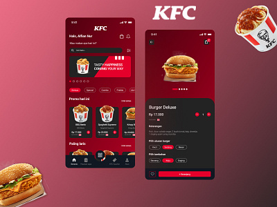 Redesign KFC App UI branding design flat illustration logo minimal ui ux vector web