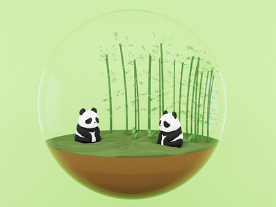 ScenceInOrb Panda 3d art blender illustration lowpoly panda
