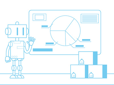 Meeting Robot ai business illustration robot vector