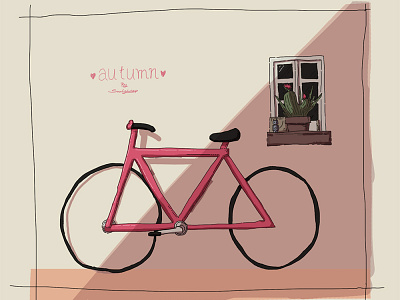 practice autumn bicycle illustration