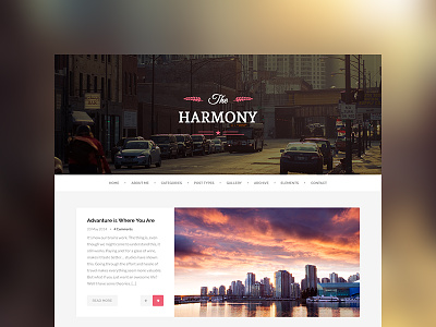 Harmony - Wordpress Blog Theme blog blogging clean flat journal magazine personal travel ui ux web design wordpress theme