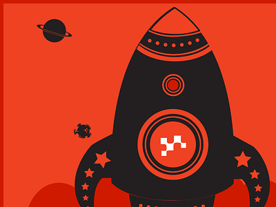 Infographic Blast Off black infographic red vector