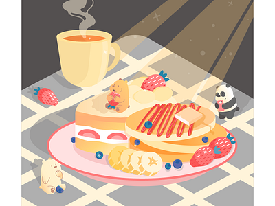 Pancakes and bears bears breakfast character design digital food illustration pancakes vector vectorart webarebears