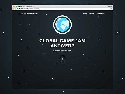 Global Game Jam // Antwerp Site // WIP flat game space web web design website