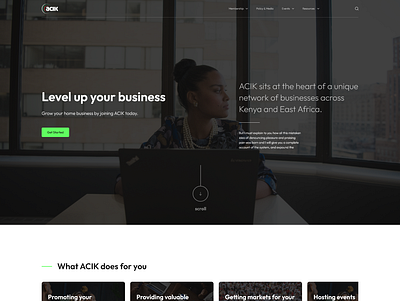 ACIK Landing Page branding business design landing page ui ux web website