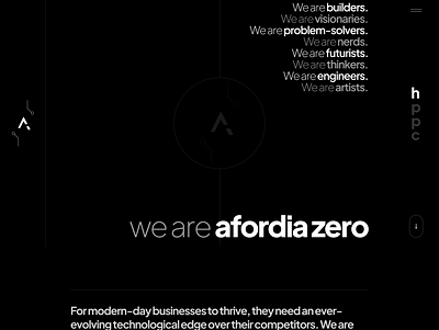 Afordia Zero - Landing Page branding design portfolio ui ux web website