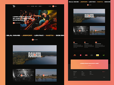 Rakata Festival — Mockup concept colorful dark festival landing page webdesign