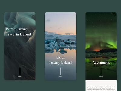 Designs for an Icelandic luxury travel agency