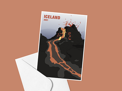 Volcano postcard from Reykjavik, Iceland