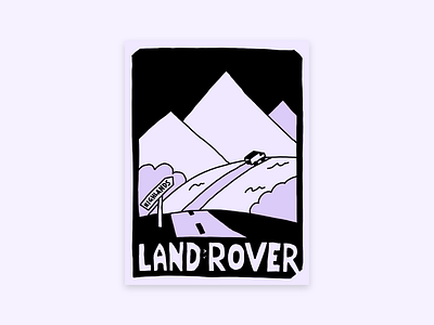 Land Rover poster fresco highlands illustration illustrator land rover mountain poster
