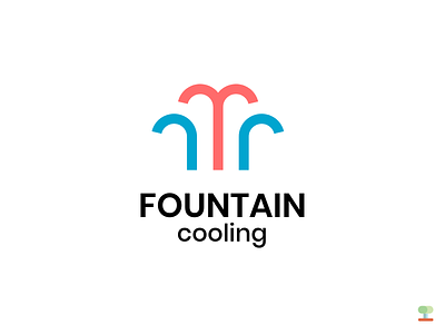 Fountain Cooling logo bonsai branding cooling design fountain illustration illustrator industry logo vector