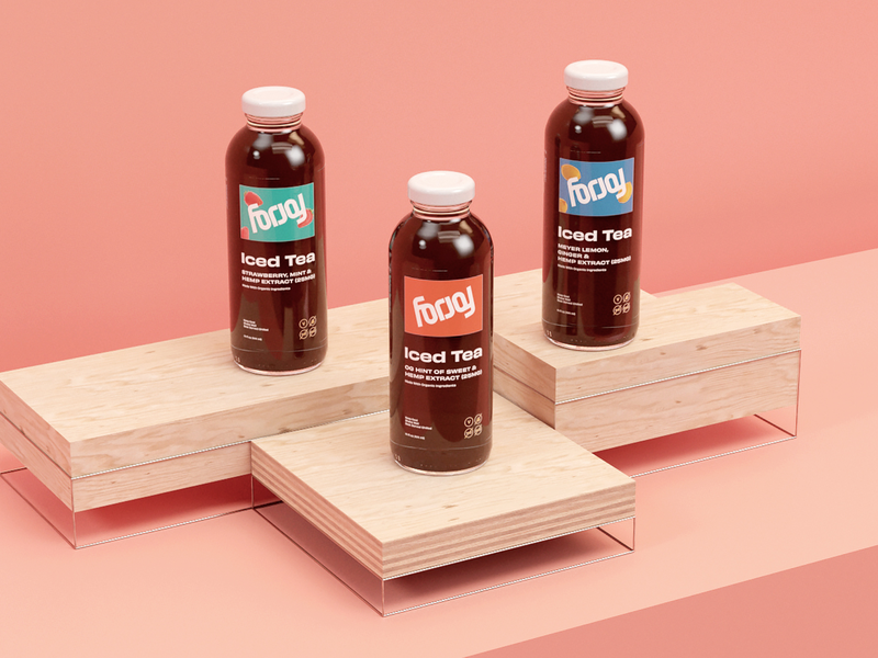 For Joy Case Study bottle tea beverage packaging design logo brand development identity branding focus lab