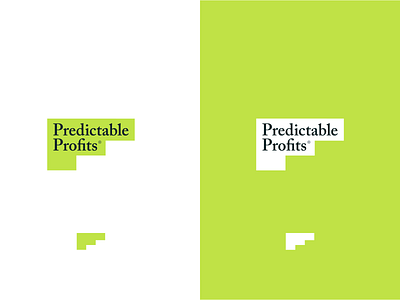 Predictable Profits brand agency brand development branding business focus lab green identity identity design logo logo design