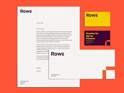 Meet Rows ✨ brand development branding branding agency focus lab identity logo design logotype stationery
