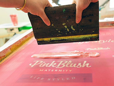 Pink Blush Logotype brand design branding focus lab identity identity design ink lettering logotype screen printing