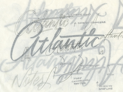 Atlantic Logotype Process atlantic atlantic restaurant brand identity custom logotype identity design identity process logo design logotype process