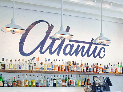 Atlantic Lettering atlantic atlantic restaurant brand identity custom logotype identity design identity process logo design logotype process