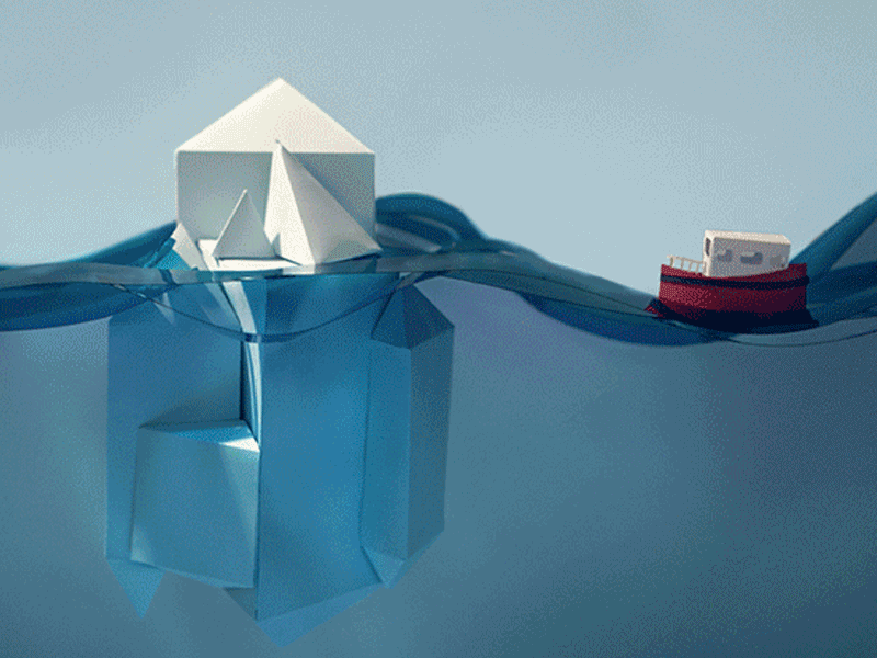 Paper Craft boat focus lab iceberg lighting paper paper craft water