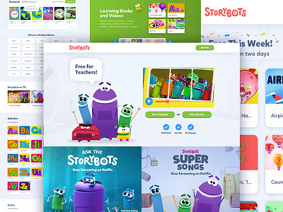 StoryBots Interface focus lab interface design jibjab netflix screen design storybots ui ux web design website