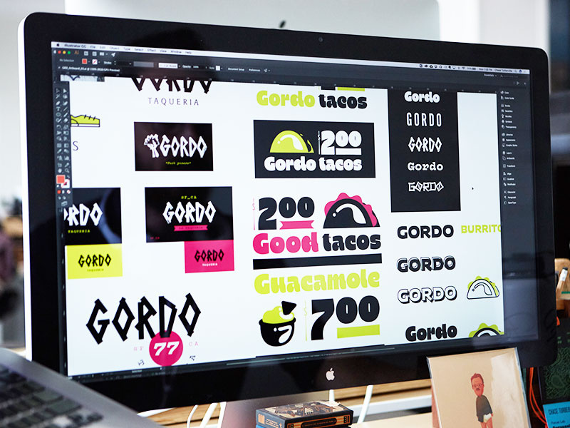 Tacos! 🌮 identity design gordo take out food tacos type exploration type brand identity focus lab identity branding